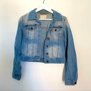 Life in Progress Jean Jacket Blue Cropped Denim Women's Small Light Wash Classic